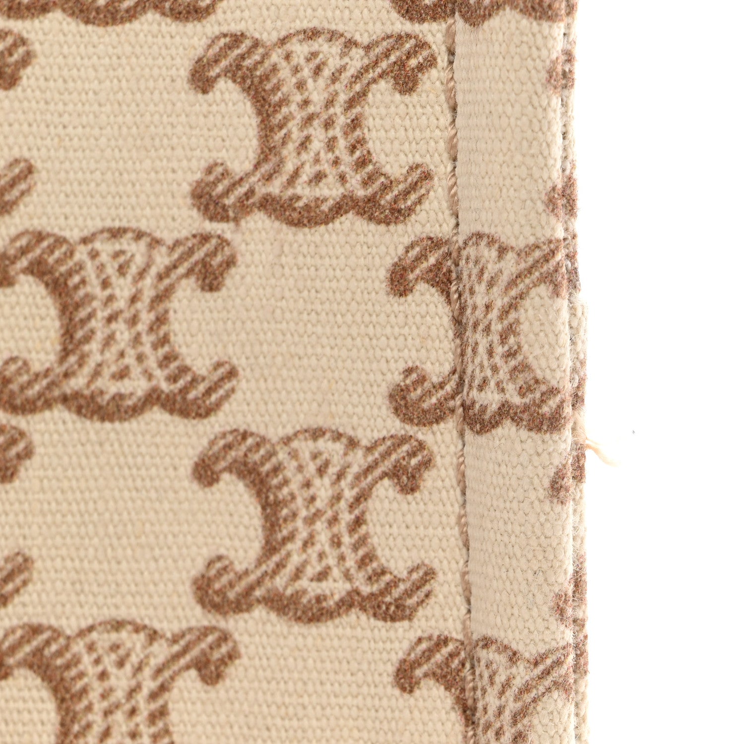 Celine Canvas Calfskin Triomphe Print Small Cabas Thais White 9 of 11