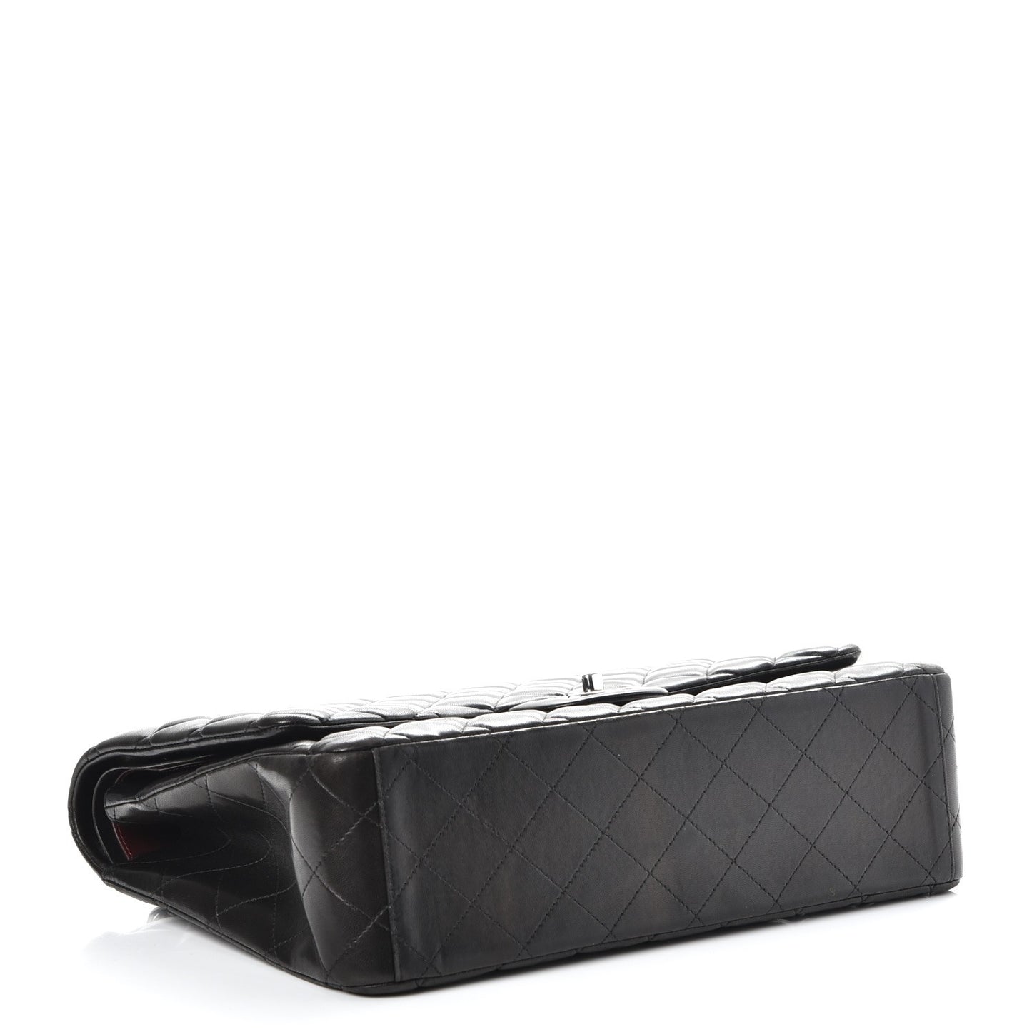 Lambskin Quilted Maxi Double Flap Black