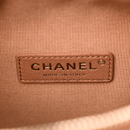 Chanel Shiny Crumpled Lambskin Quilted Medium Preppy Pocket Camera Case Brown 5 of 9
