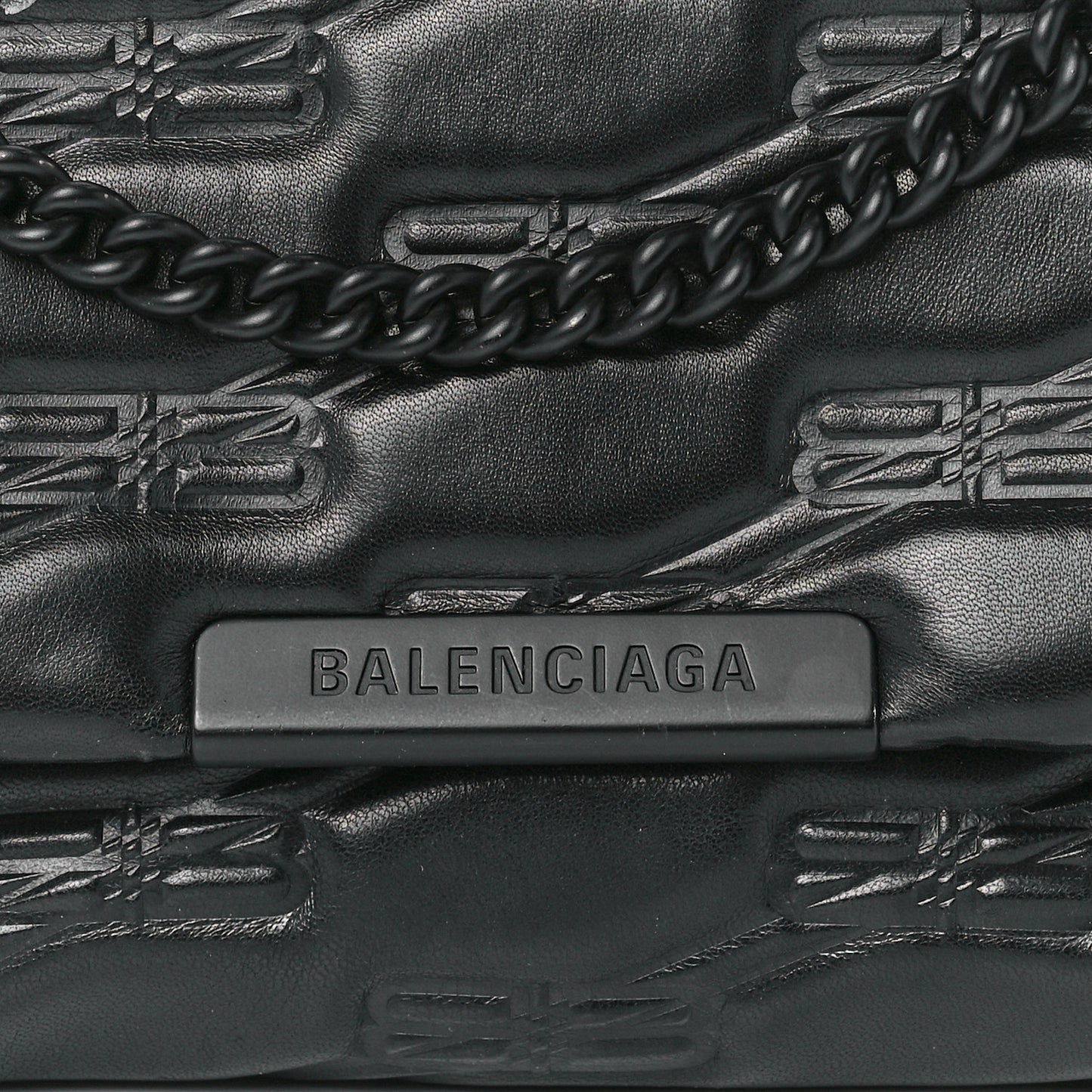 Nappa BB Monogram Embossed Medium Triplet Bag Black