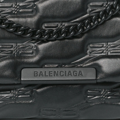 Balenciaga Nappa BB Monogram Embossed Medium Triplet Bag Black 8 of 12