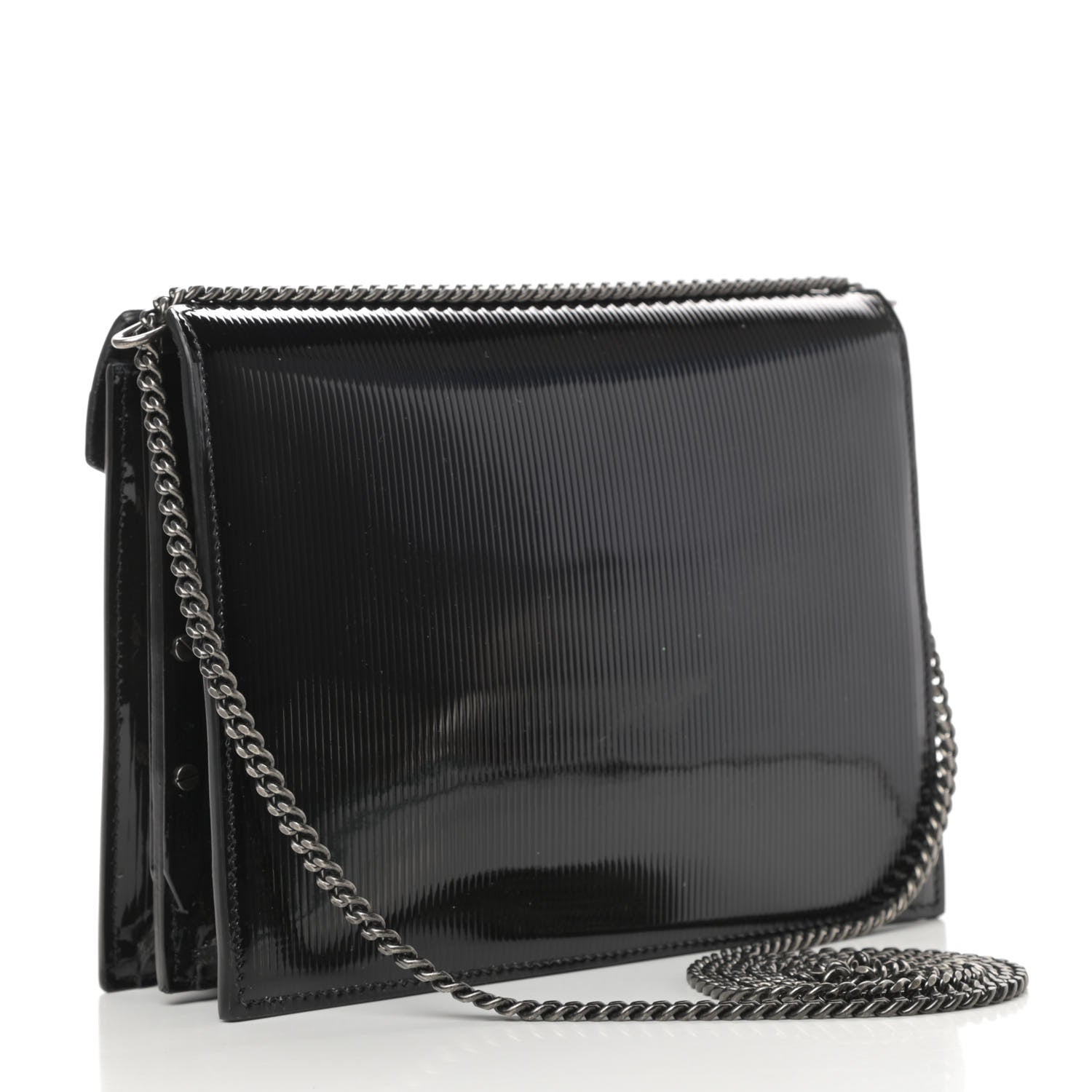 Saint Laurent Patent Monogram Cassandra Clasp Bag Black 3 of 11