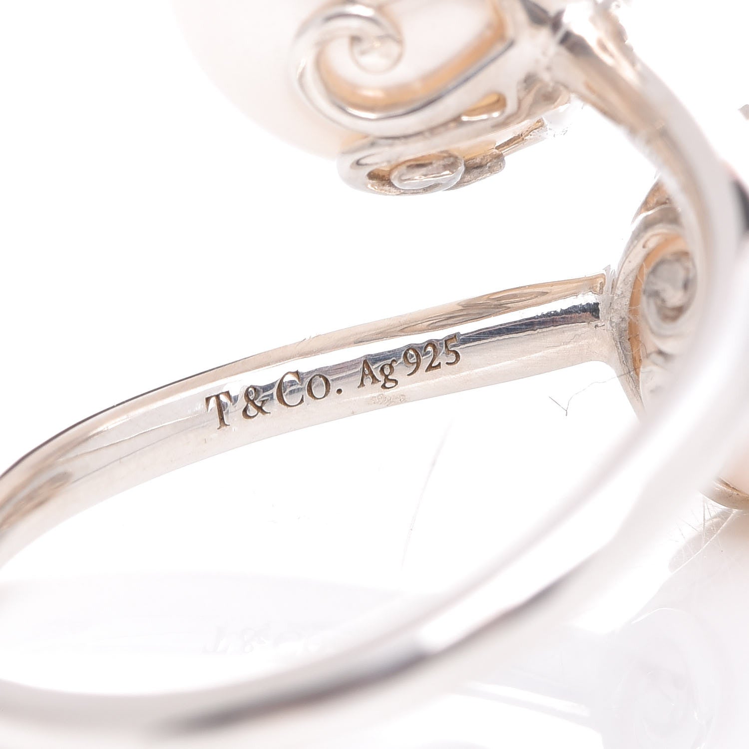 Tiffany Sterling Silver Freshwater Pearl Paloma Picasso Goldoni Heart Ring 49 5 4 of 6