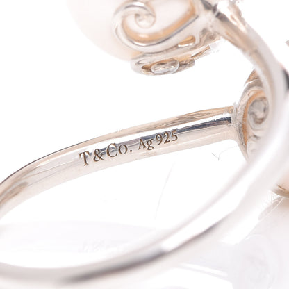 Tiffany Sterling Silver Freshwater Pearl Paloma Picasso Goldoni Heart Ring 49 5 4 of 6