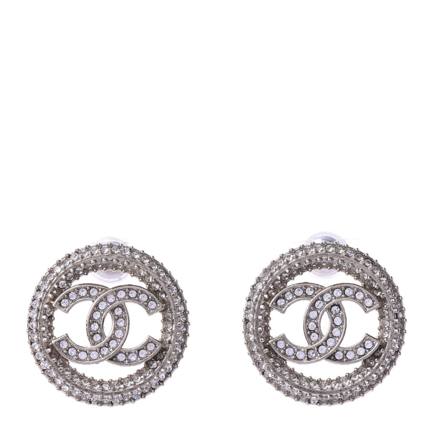 Crystal CC Vendome Round Earrings Gold
