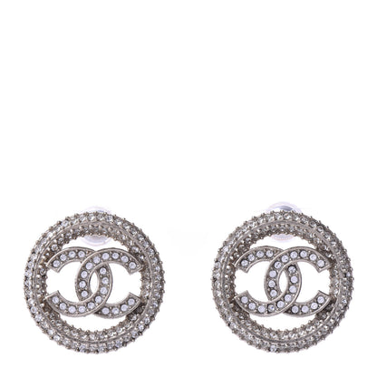 Chanel Crystal CC Vendome Round Earrings Gold 1 of 5