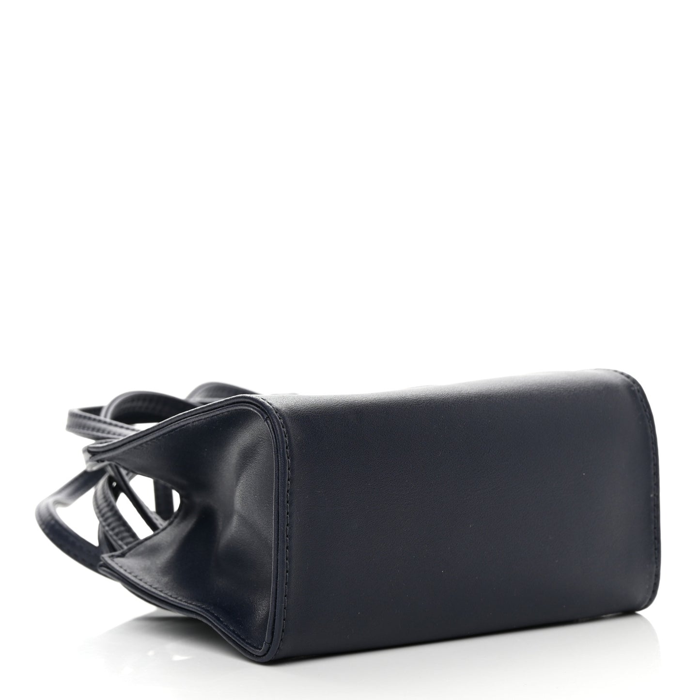 Vegan Leather Small Shopping Bag Navy