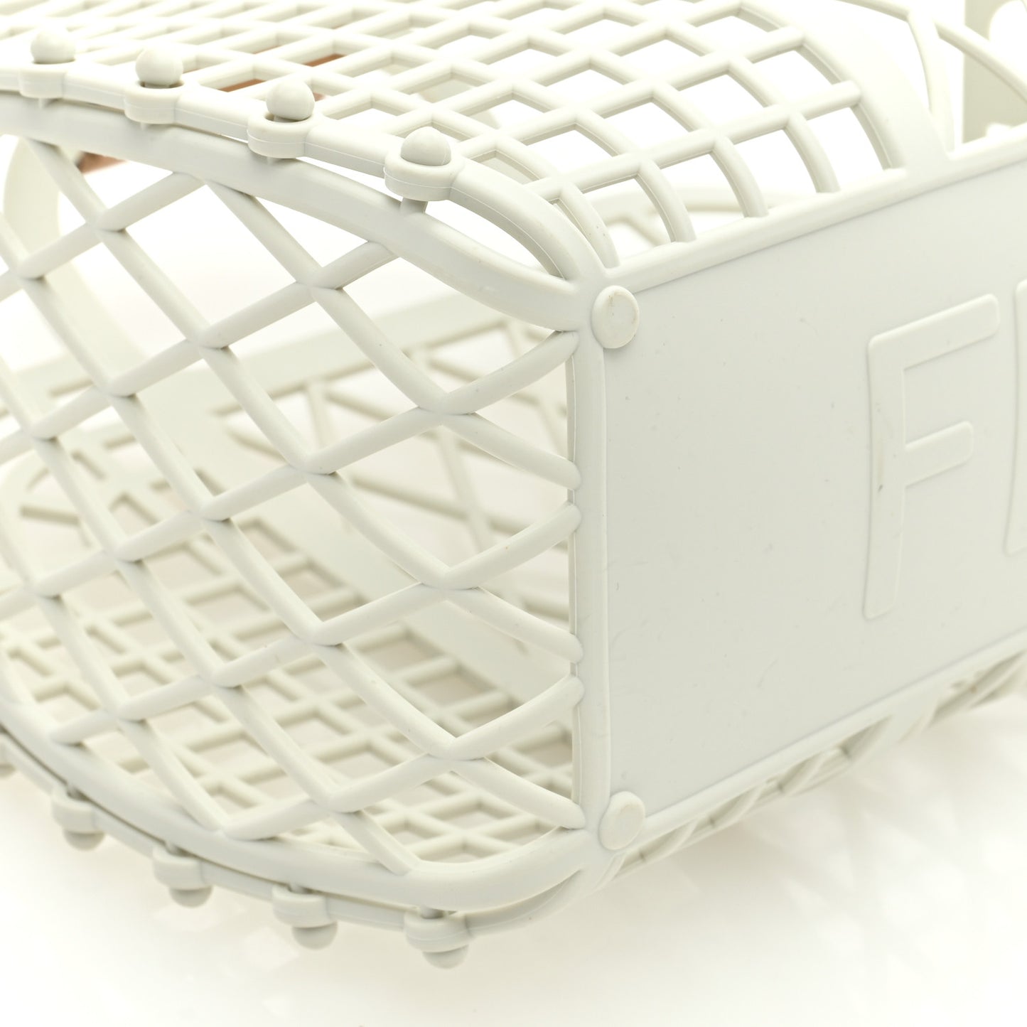 Recycled Plastic Vitello Liberty Matte Small Fendi Basket White Ice Miele Scuro