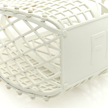 Fendi Recycled Plastic Vitello Liberty Matte Small Fendi Basket White Ice Miele Scuro 9 of 10