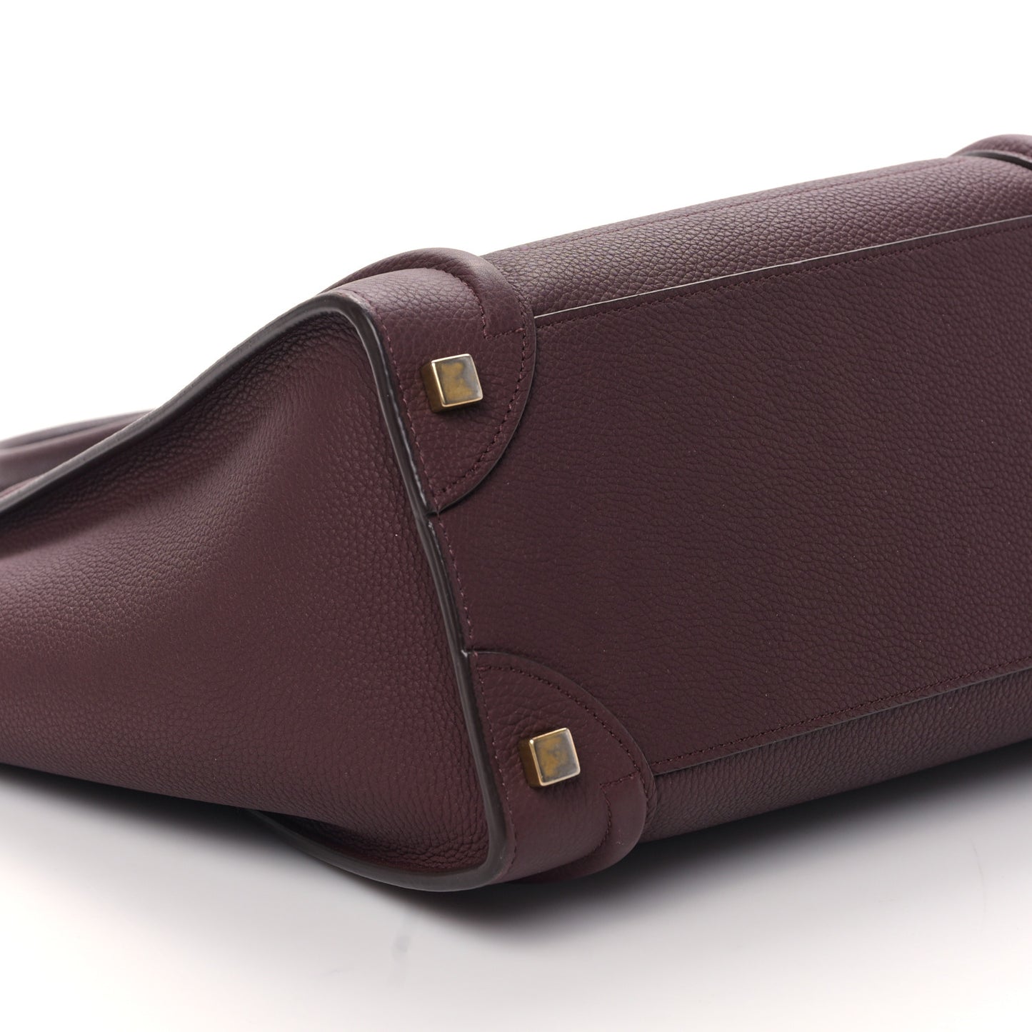 Drummed Calfskin Micro Luggage Light Burgundy