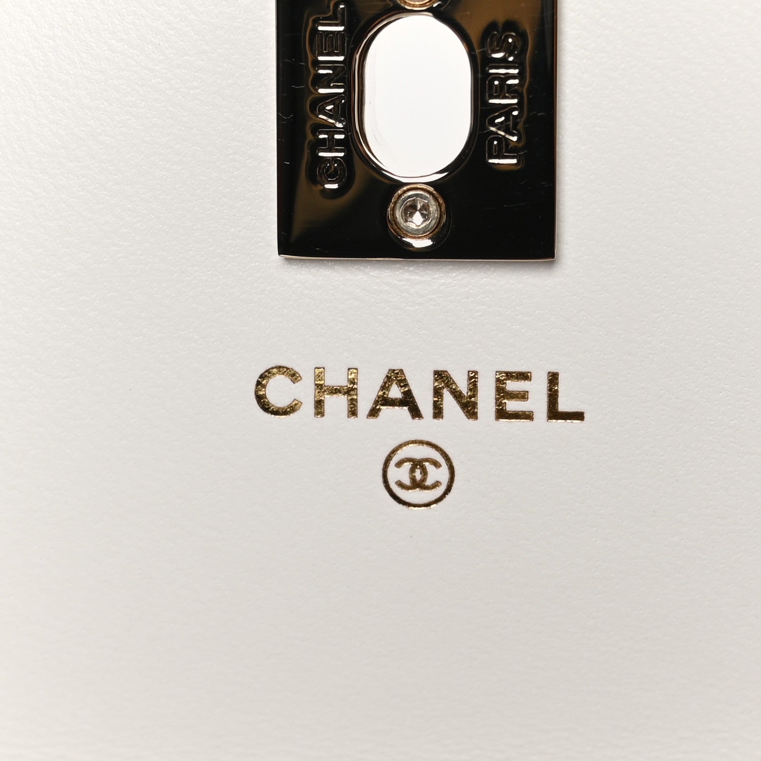 Chanel Lambskin Quilted Crystal Top Handle Rectangular Flap White 6 of 13