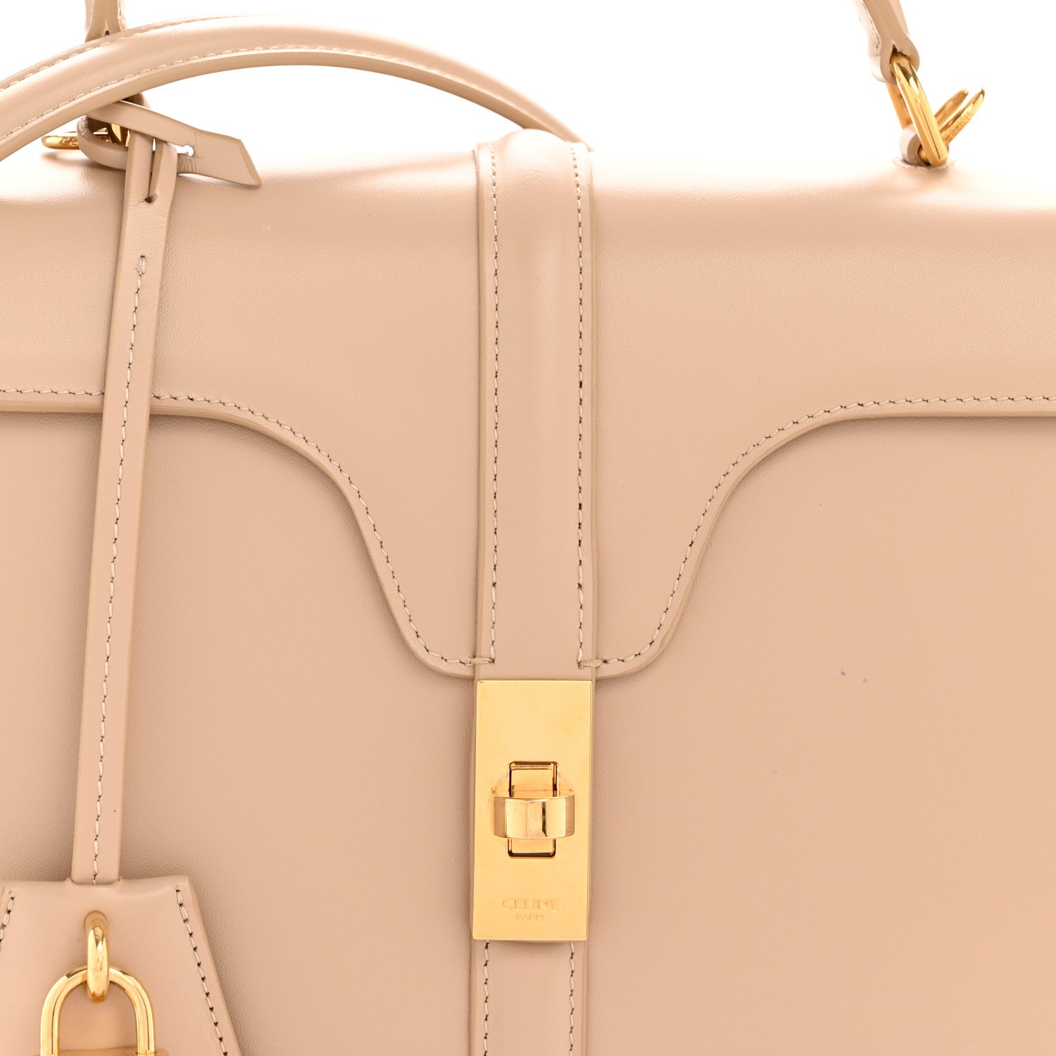 Celine Satinated Calfskin Small 16 Top Handle Bag Nude 11 of 16