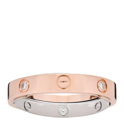 Cartier 18K Pink White Gold 6 Diamonds LOVE Ring 49 5 3 of 5