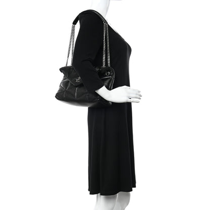 Saint Laurent Lambskin Quilted Small Loulou Puffer Monogram Chain Satchel Black 3 of 11
