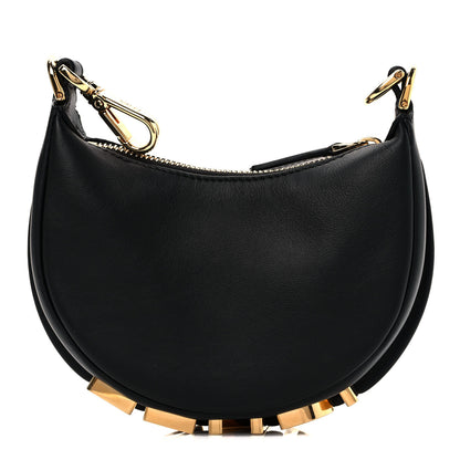 Fendi Vitello Grace Matte Nano Fendigraphy Hobo Charm Black 1 of 9