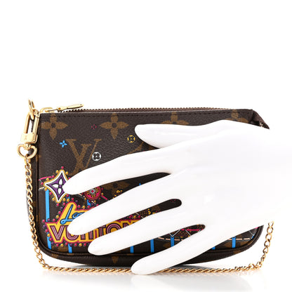 Louis Vuitton Monogram 2020 Christmas Animation Roller Coaster Mini Pochette Accessories Pivoine 2 of 7