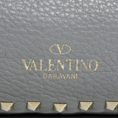 Valentino Garavani Grained Calfskin Medium Rockstud Reversible Tote Dark Rose Grey 7 of 8