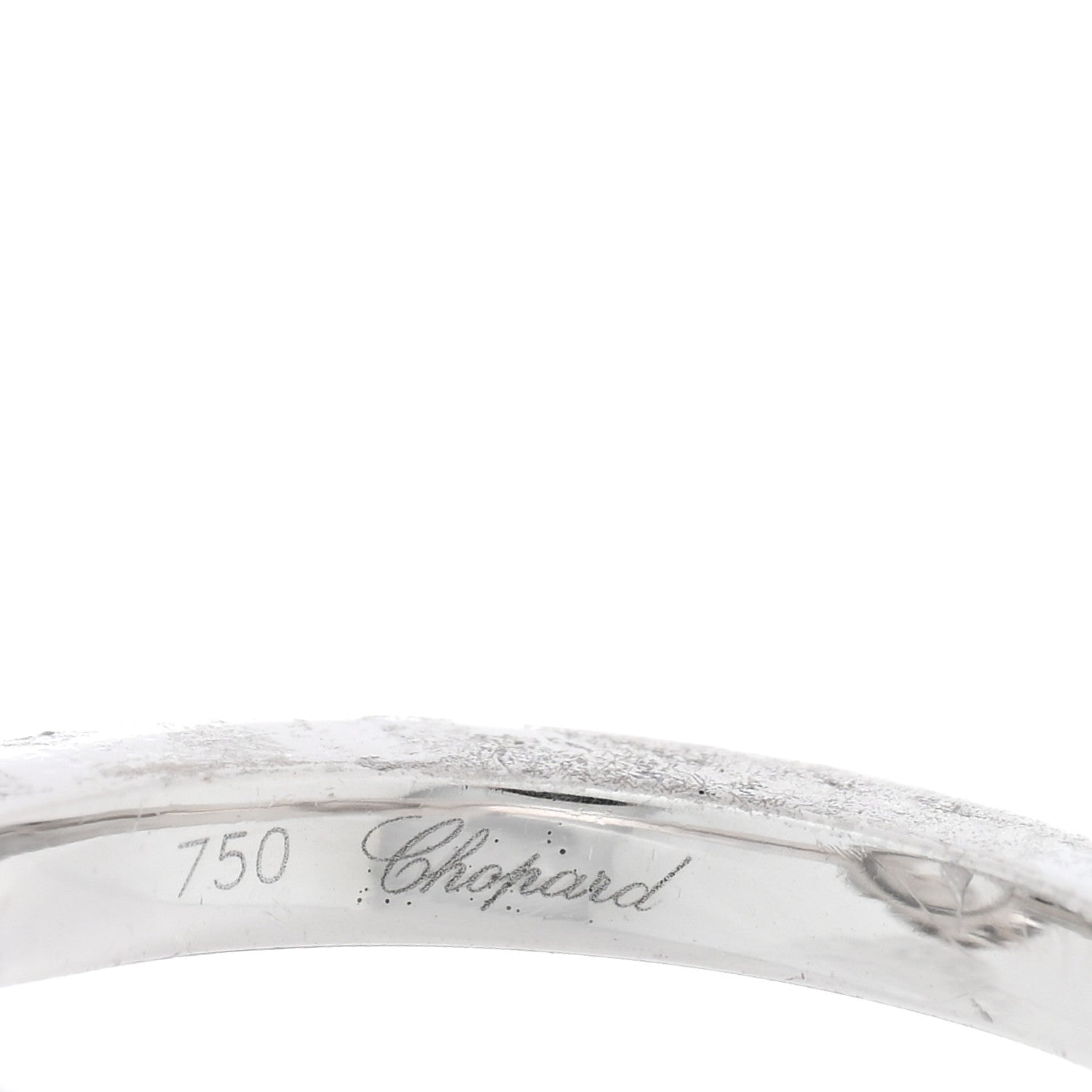 Chopard 18K White Gold Diamond Happy Diamond Round Pave Ring 48 4.5 4 of 4