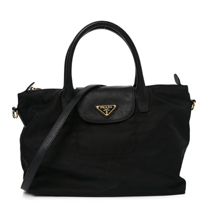 Prada Tessuto Nylon Saffiano Shopping Tote Black 1 of 9