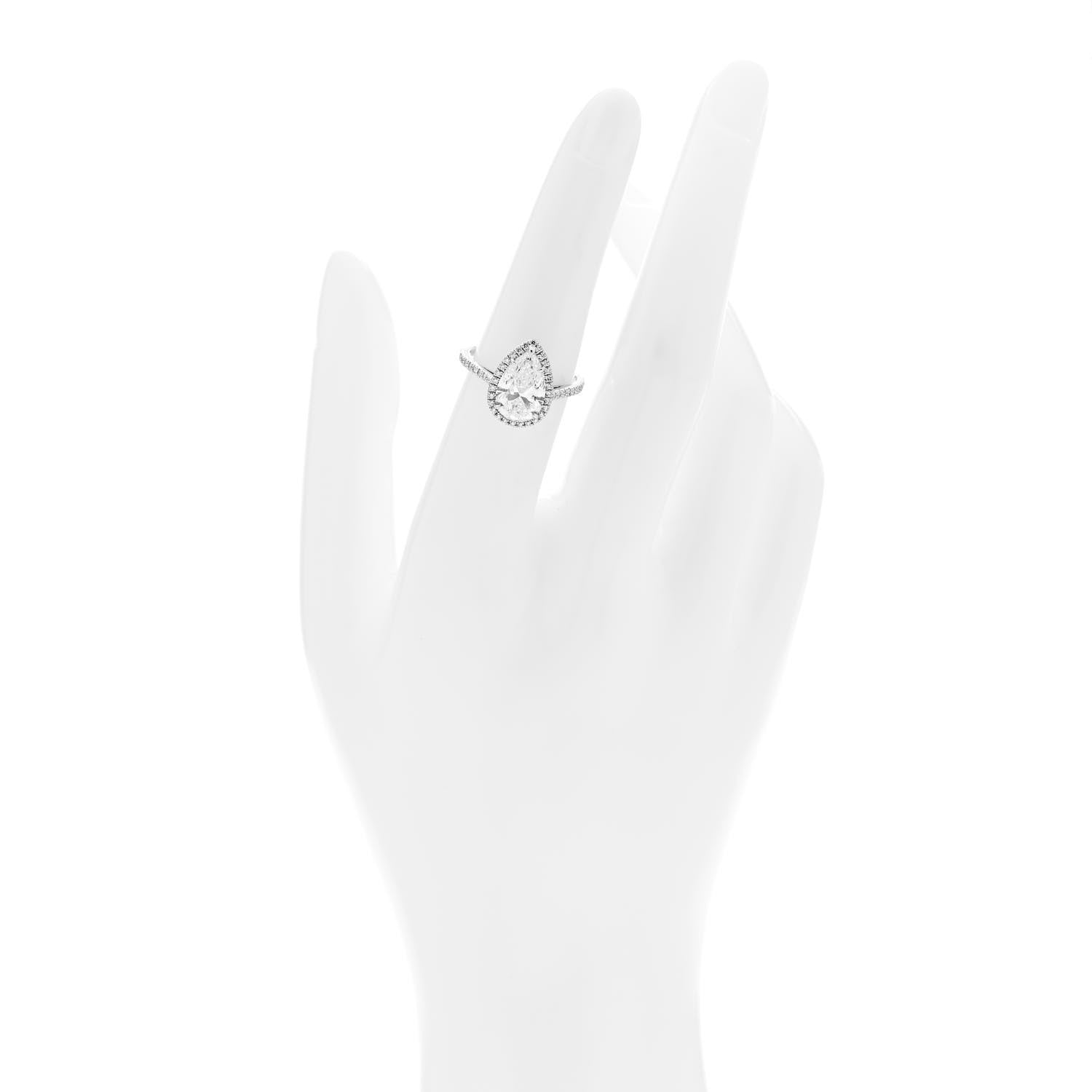 Tiffany Platinum Diamond 2.04ct Soleste Pear Cut Ring 52 6 2 of 7