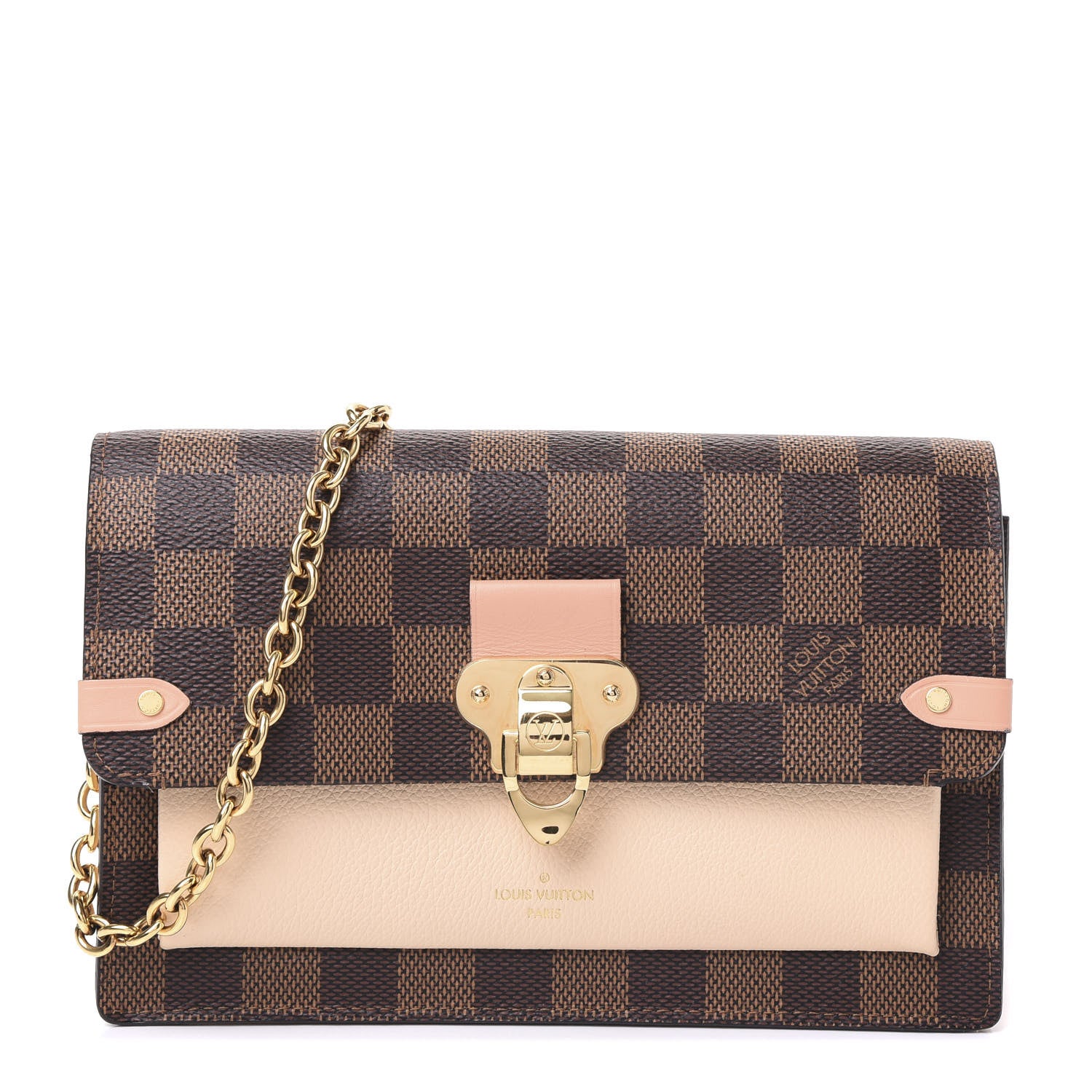 Louis Vuitton Damier Ebene Vavin Chain Wallet Creme 1 of 9