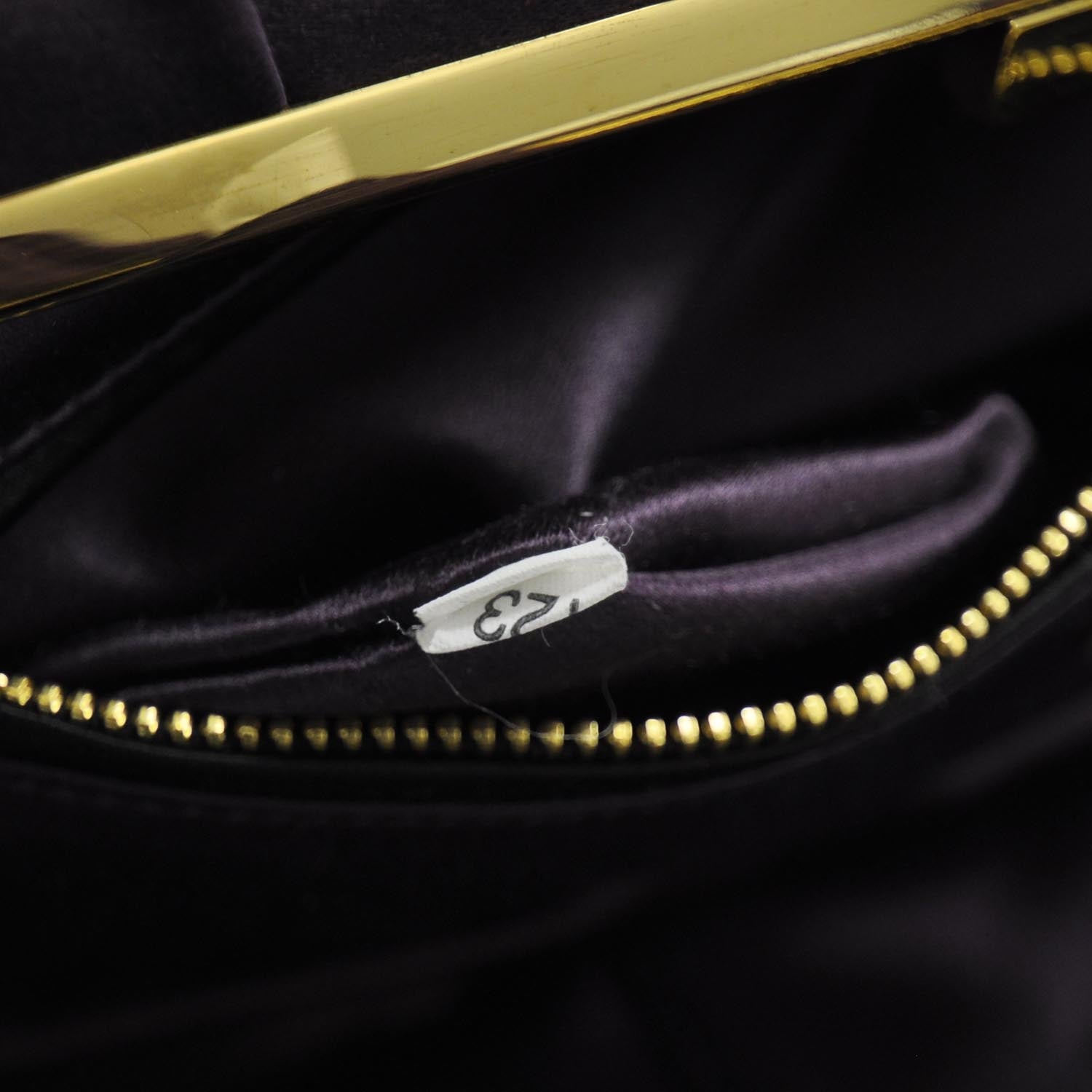Prada Satin Frame Evening Bag Indaco 6 of 9