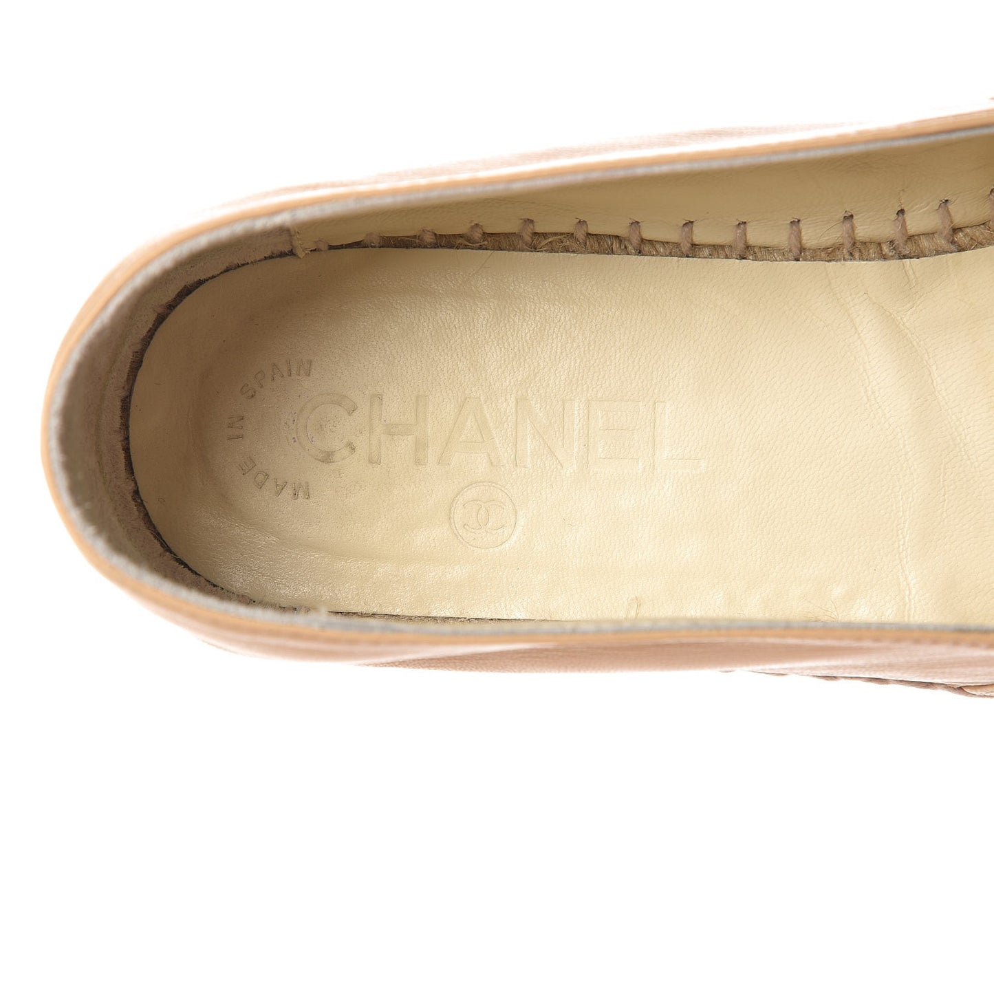 Lambskin CC Espadrilles 39 Beige Black