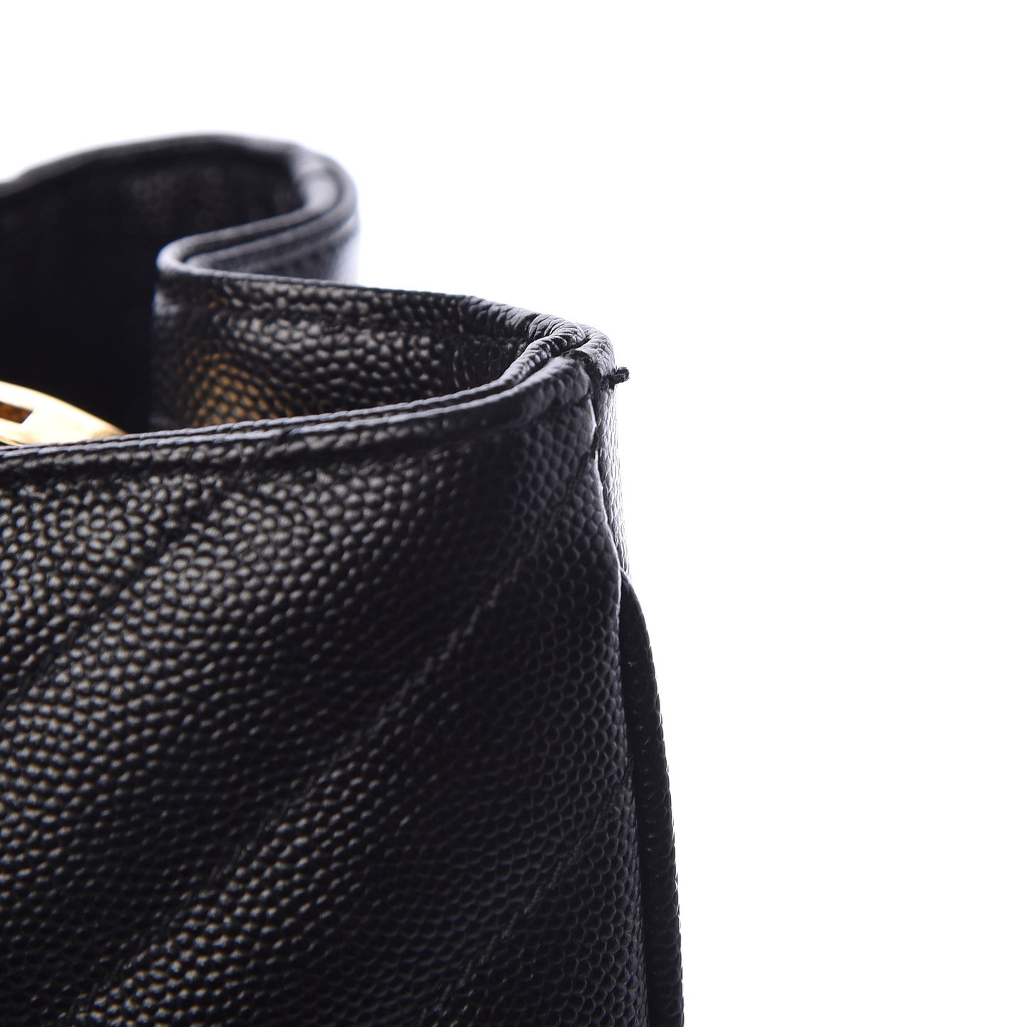 Grain De Poudre Matelasse Chevron Monogram Shopping Bag Black