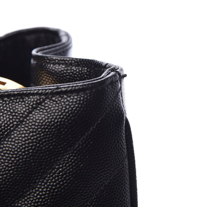 Saint Laurent Grain De Poudre Matelasse Chevron Monogram Shopping Bag Black 11 of 12