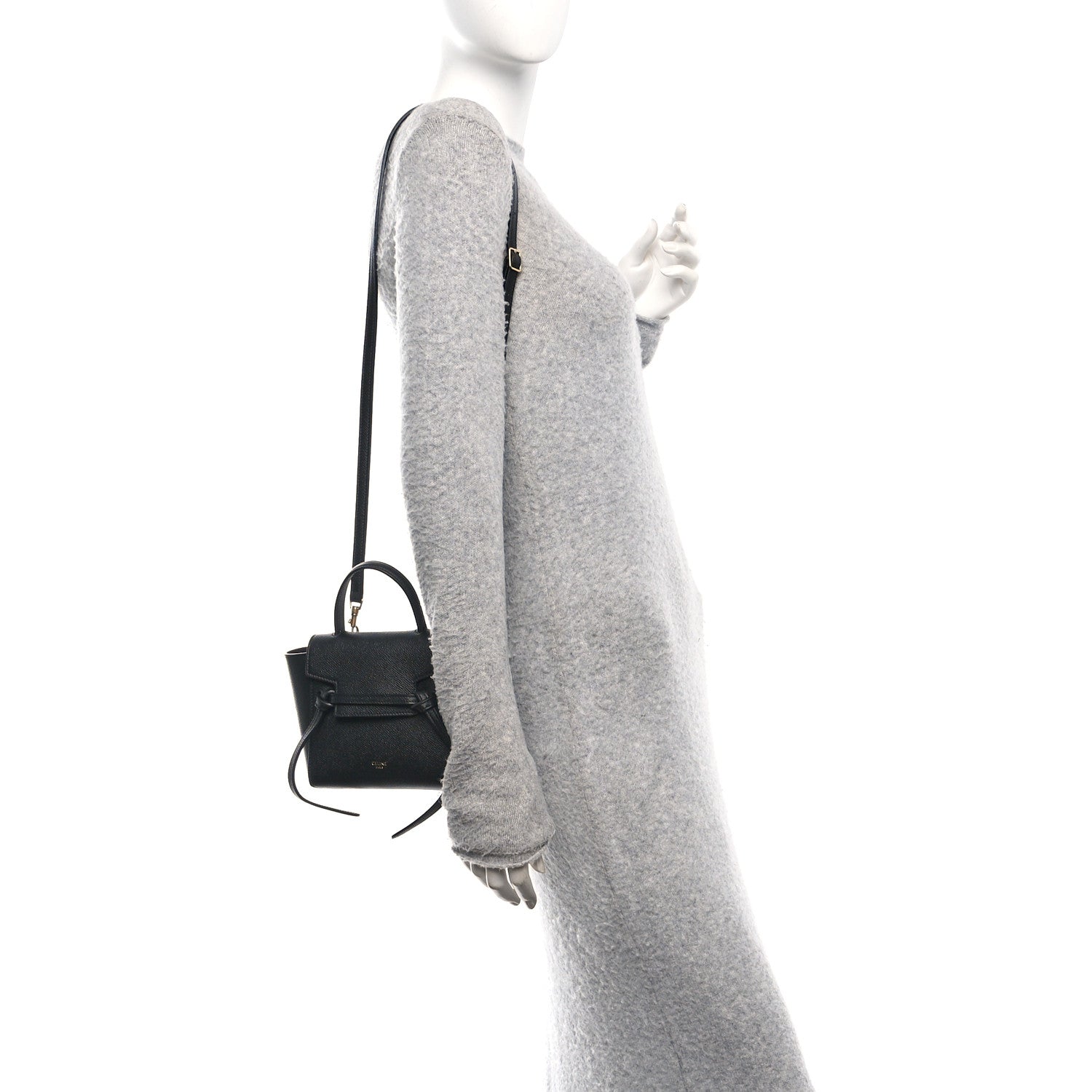 Celine Grained Calfskin Nano Belt Bag Black 2 of 11