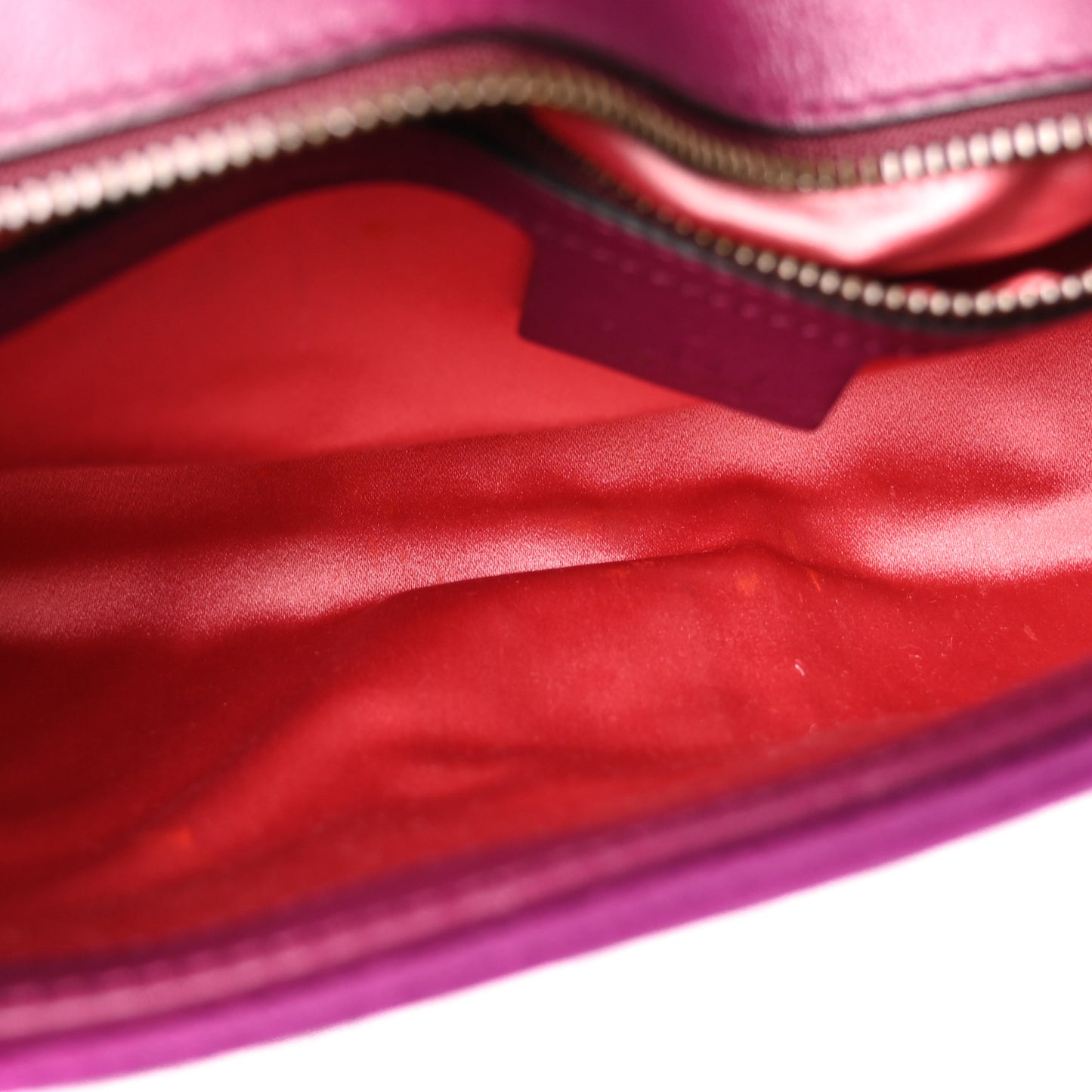 Velvet Matelasse Small GG Marmont Shoulder Bag Fuchsia Violet Cyclamen