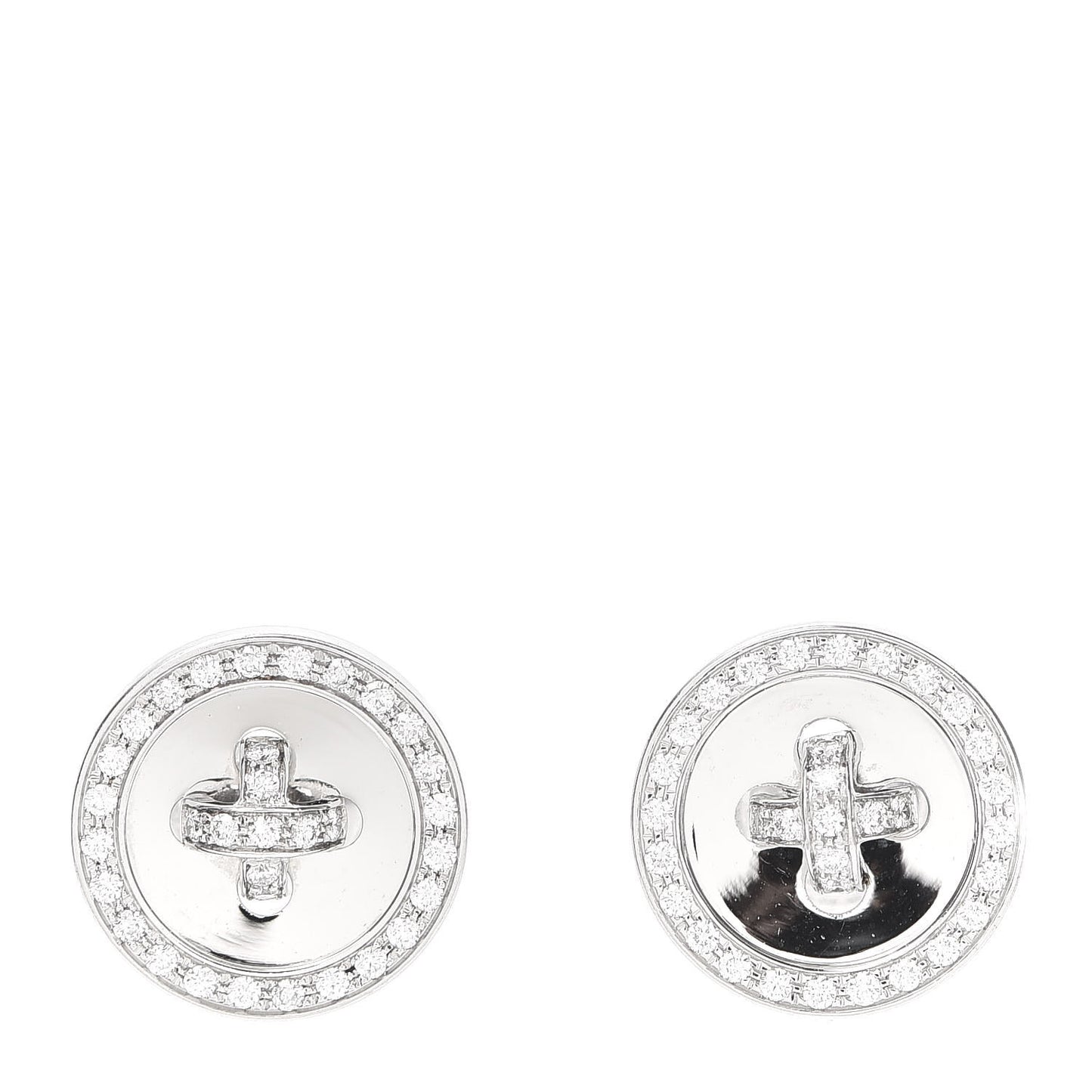 18K White Gold Diamond Boutonnière Earrings
