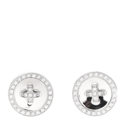 Van Cleef & Arpels 18K White Gold Diamond Boutonnière Earrings 1 of 5