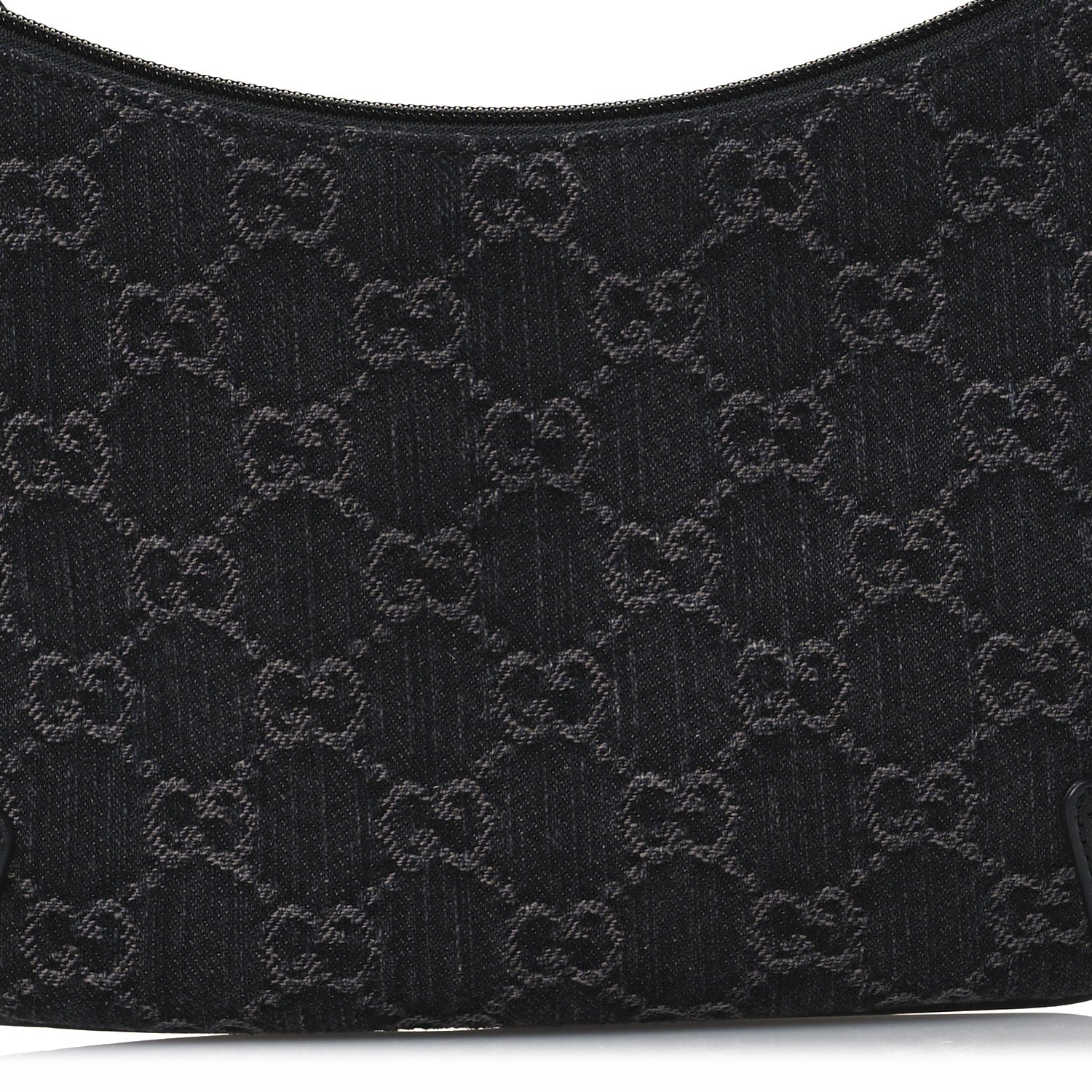 Gucci Jacquard Black Denim GG Monogram Horsebit Slim Small