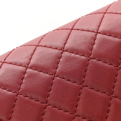 Chanel Tweed Lambskin Quilted Medium Braided Jacket Boy Flap Dark Red Grey 13 of 13