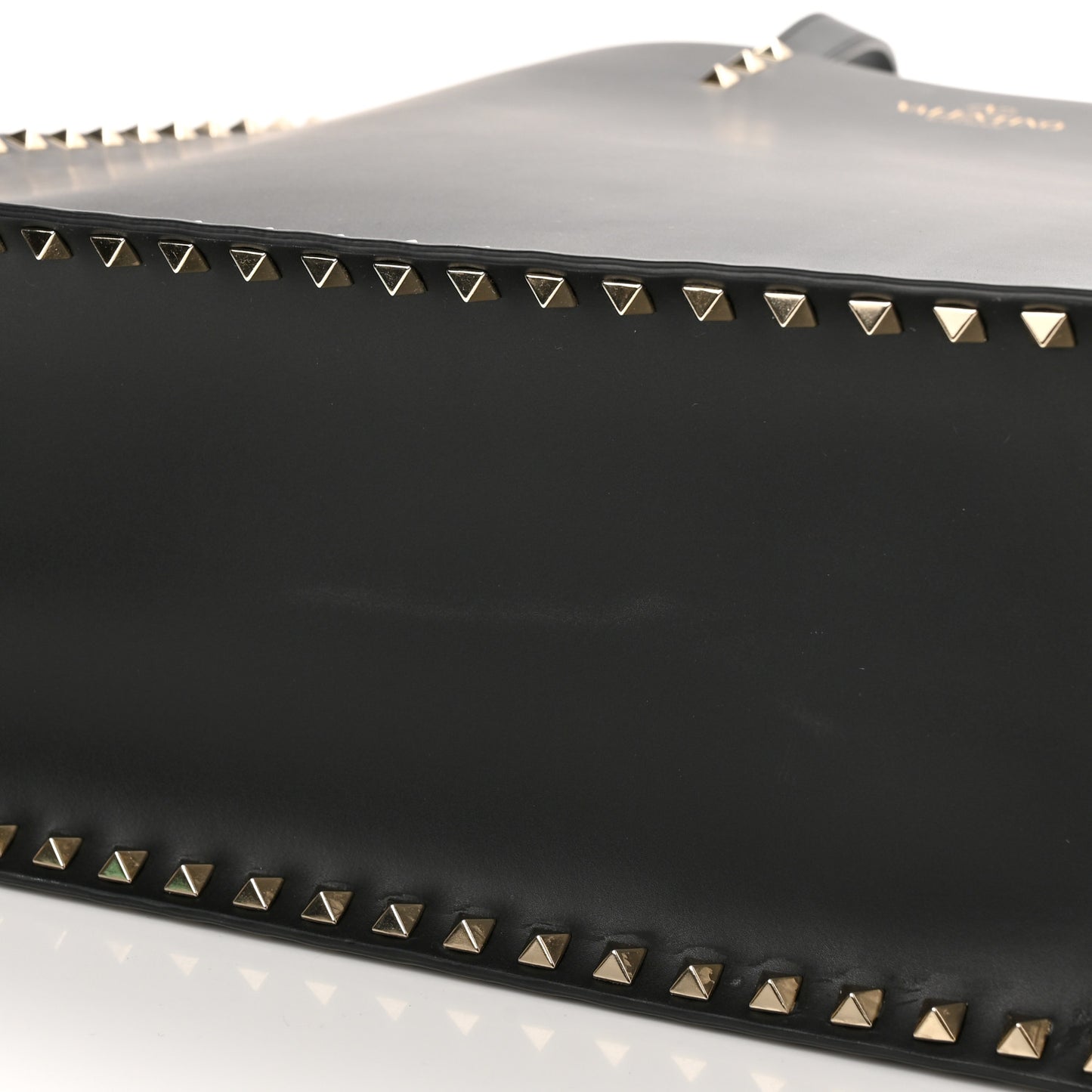 Calfskin Rockstud Vertical Tote Black