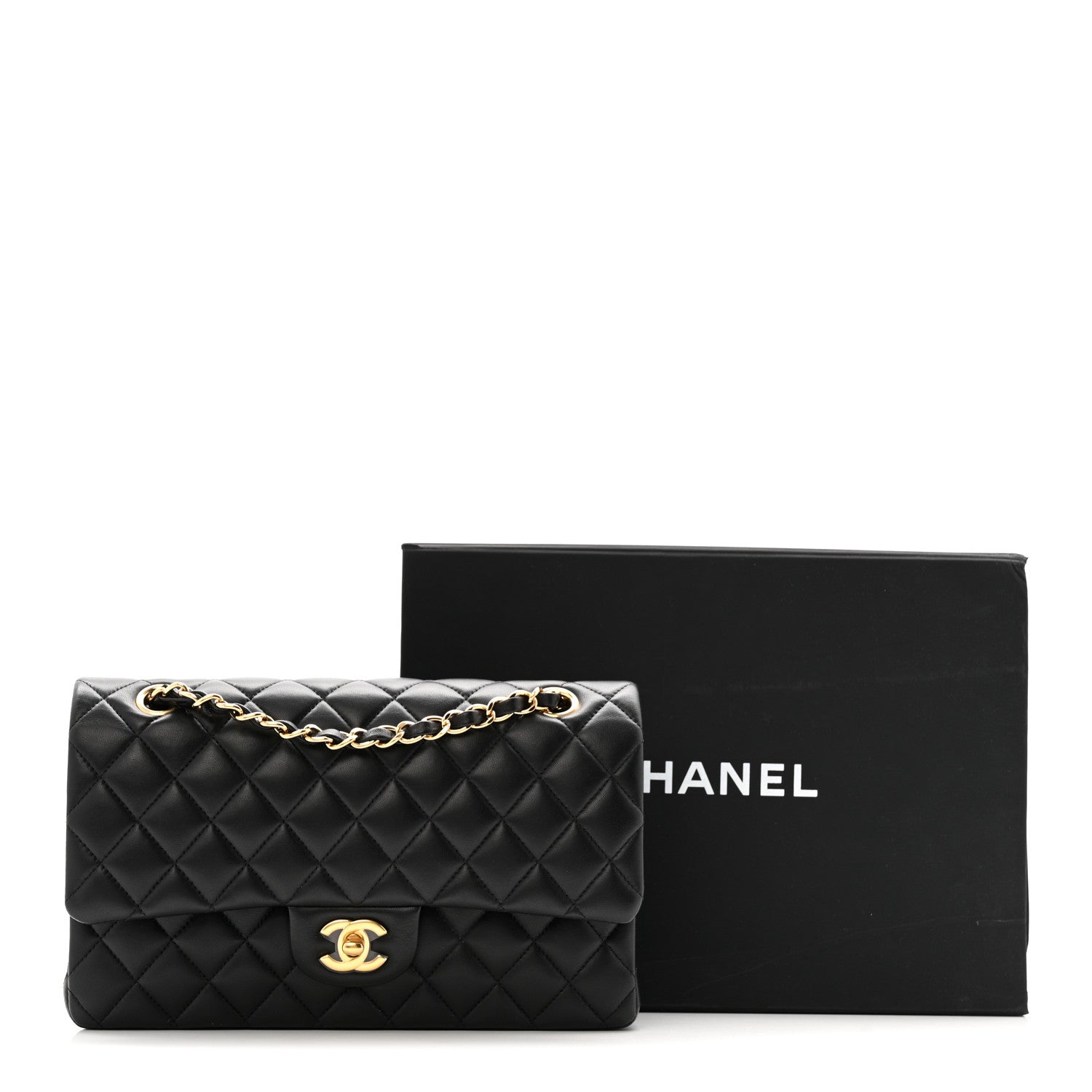 Chanel Lambskin Quilted Medium Double Flap Black 13 of 13