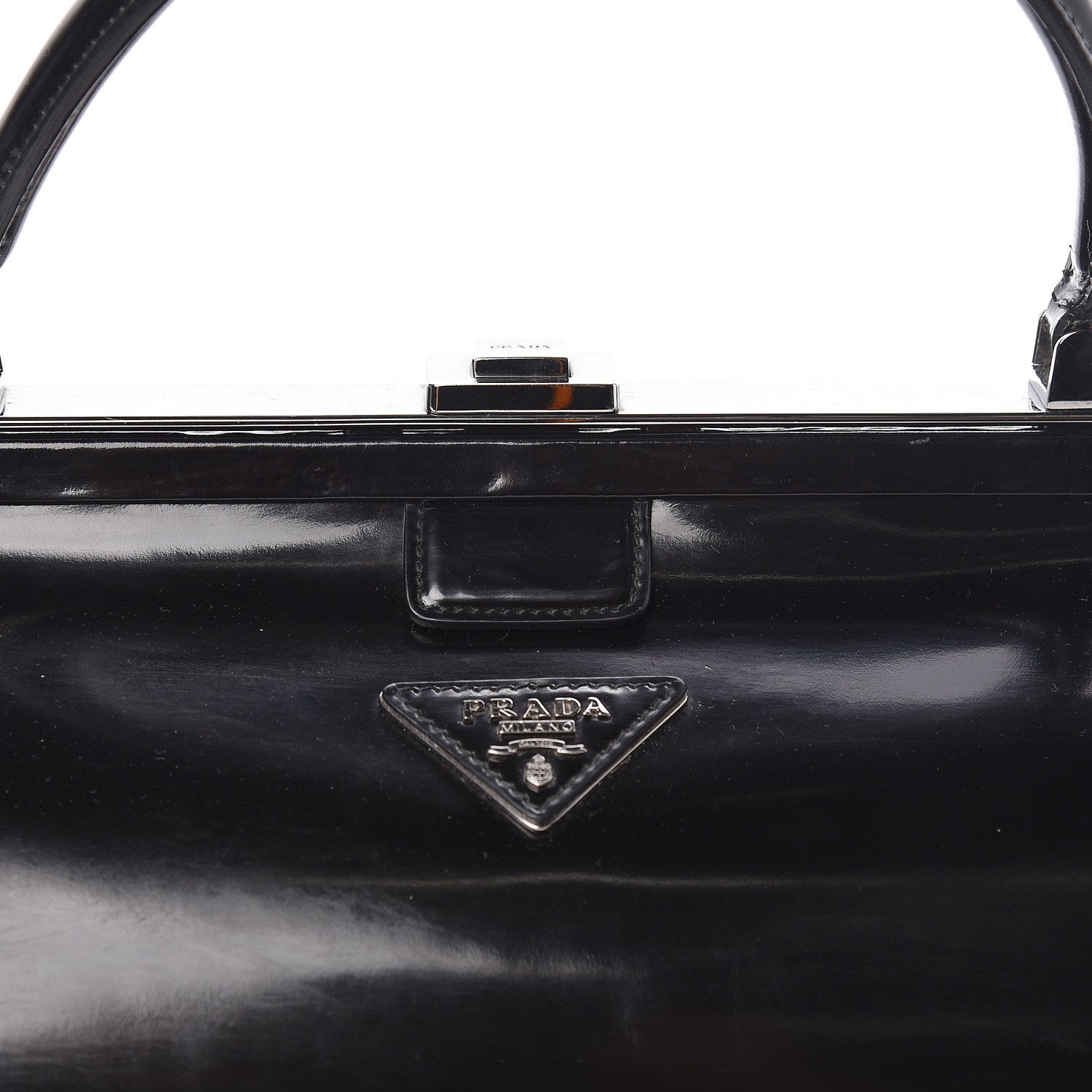 Prada Spazzolato Frame Bag Black 10 of 10