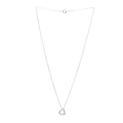 Tiffany Sterling Silver 11mm Elsa Peretti Open Heart Pendant Necklace 3 of 4