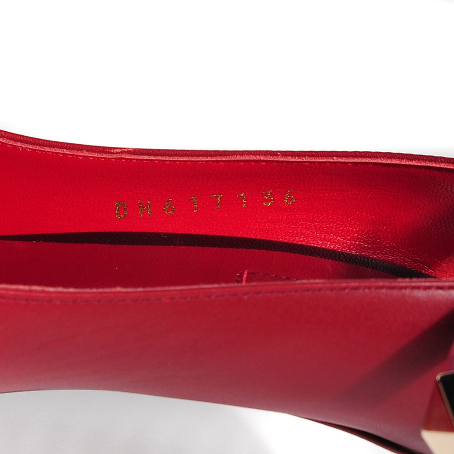 Valentino Garavani Calfskin Rockstud Ombre Ankle Strap Pumps 36 Rouge Absolute 7 of 7
