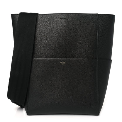 Celine Soft Grained Calfskin Sangle Bucket Bag Black 1 of 9