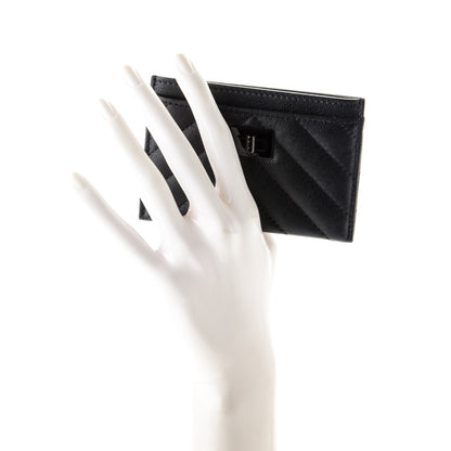 Chanel Sheepskin Chevron Quilted Reissue Card Holder So Black 2 of 7