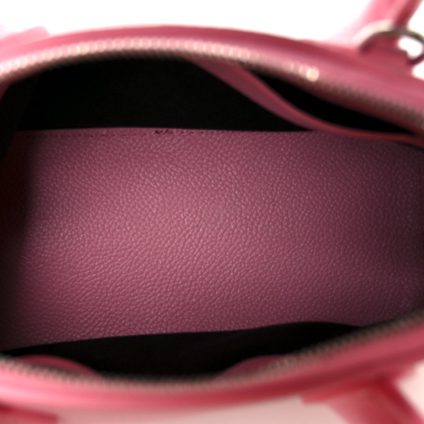 Signature Grained Calfskin Logo XXS Ville Top Handle Bag Rose Bubblegum Black