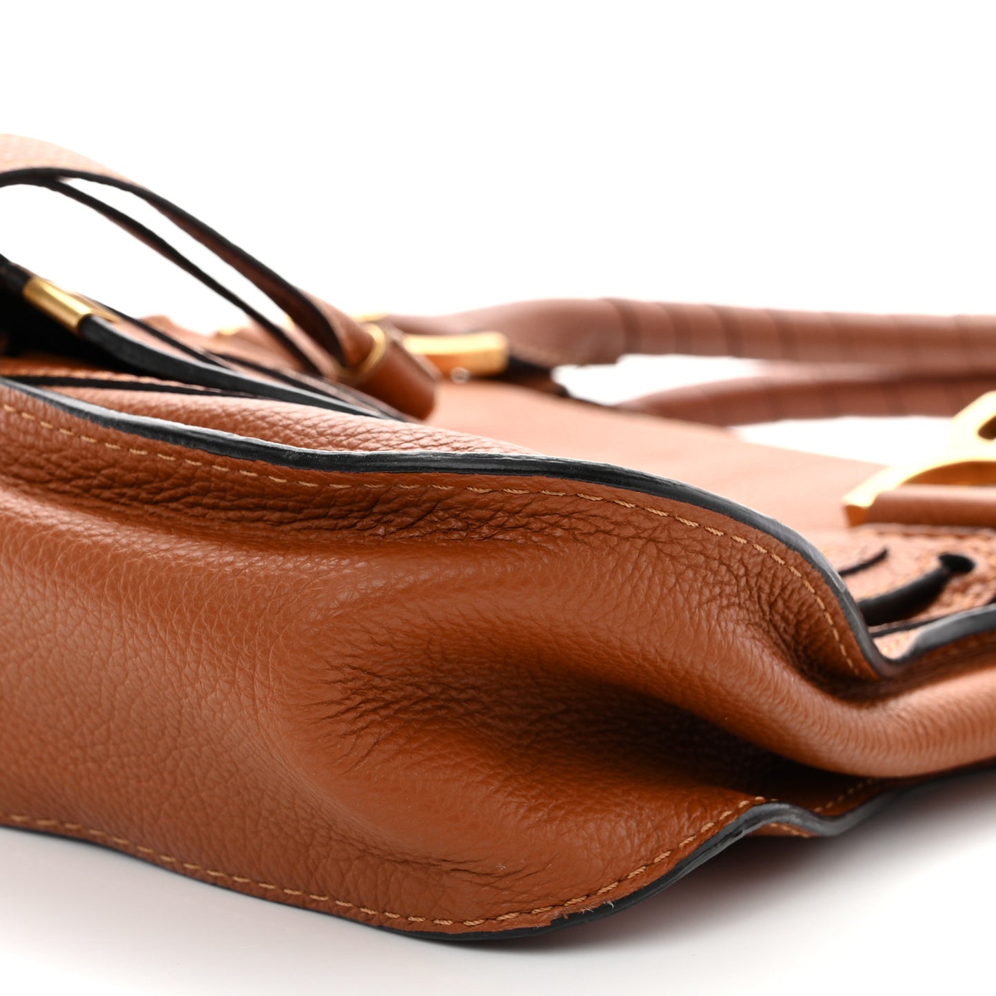 Calfskin Small Marcie Satchel Tan