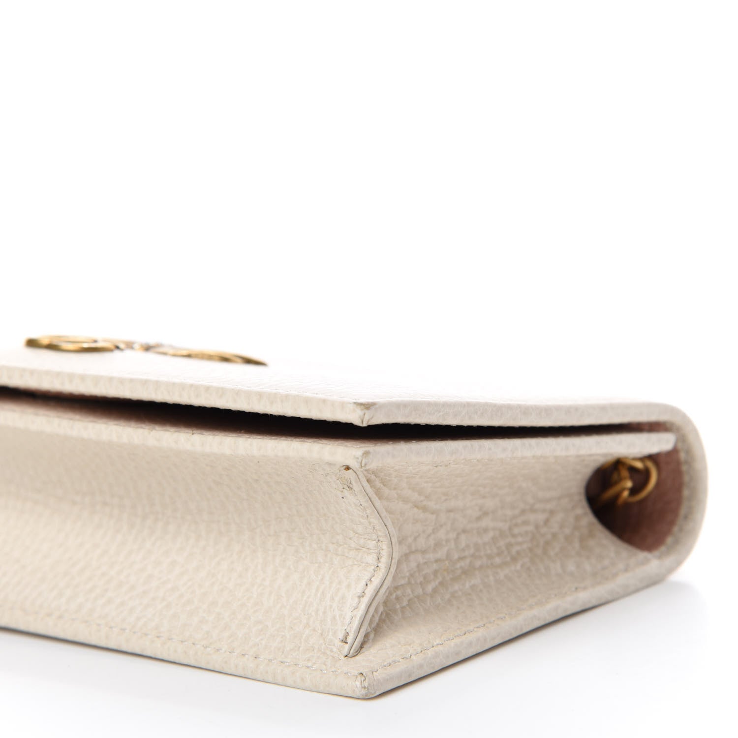 Gucci Calfskin GG Marmont Bow Chain Wallet White 7 of 11