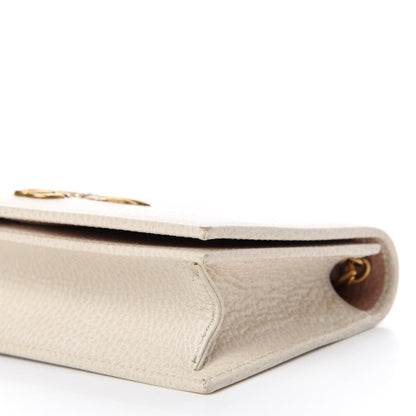 Gucci Calfskin GG Marmont Bow Chain Wallet White 7 of 11