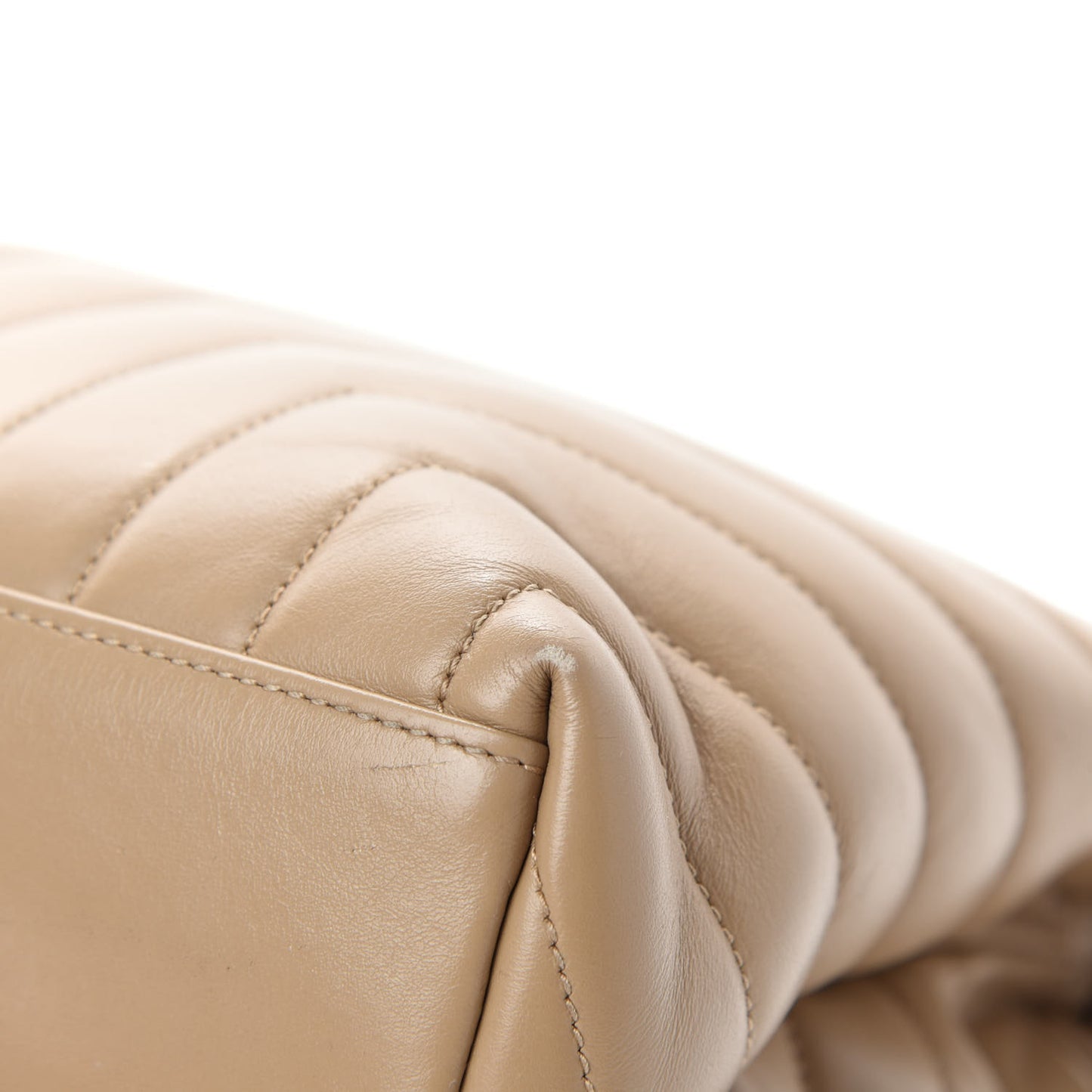Calfskin Y Quilted Monogram Medium Loulou Chain Satchel Nude Powder