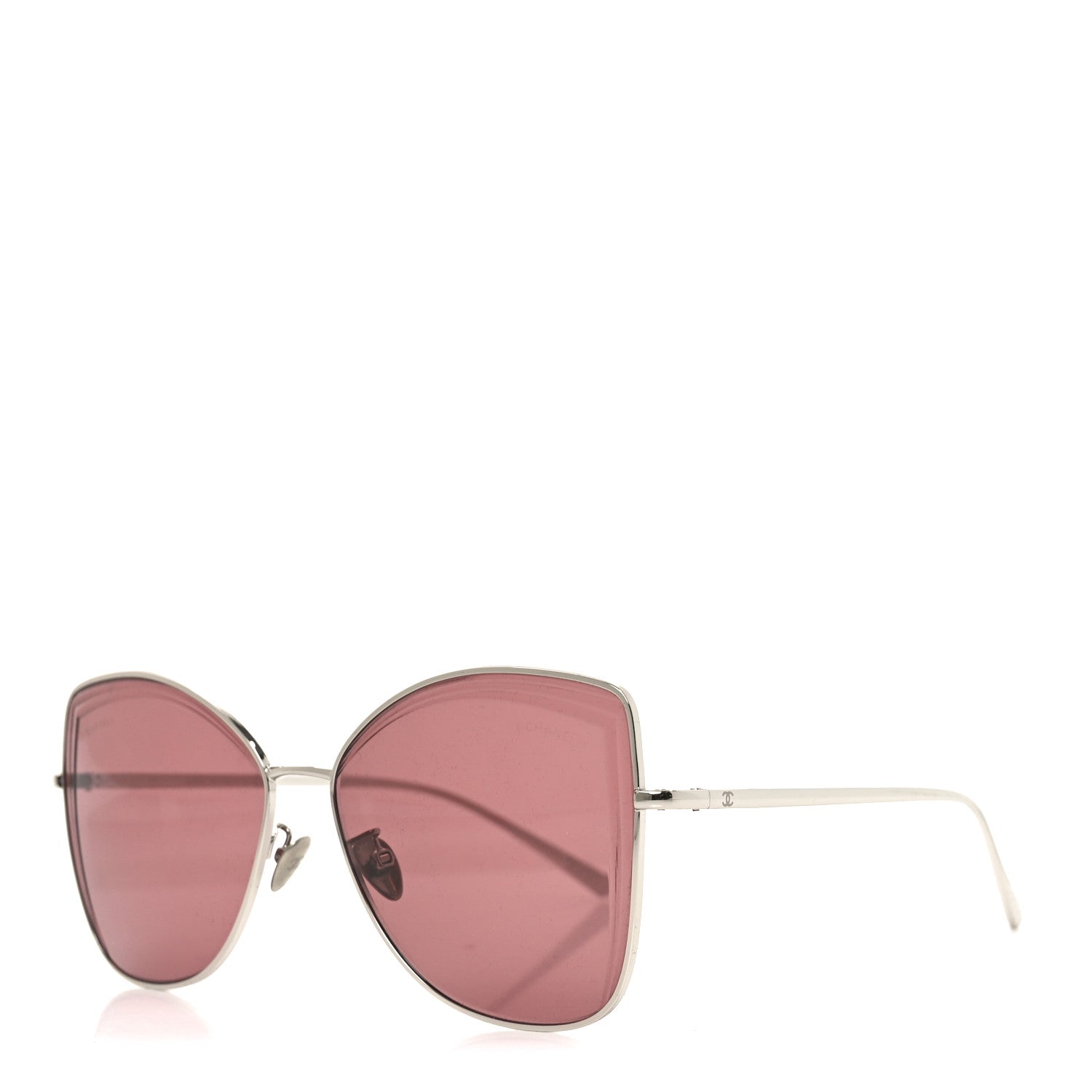 Chanel Metal Butterfly Sunglasses 4253 Silver Pink 1 of 7