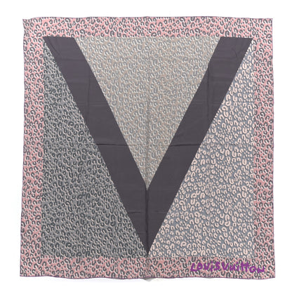 Louis Vuitton Silk Leopard V Giant Square Stole Scarf Rose 1 of 4