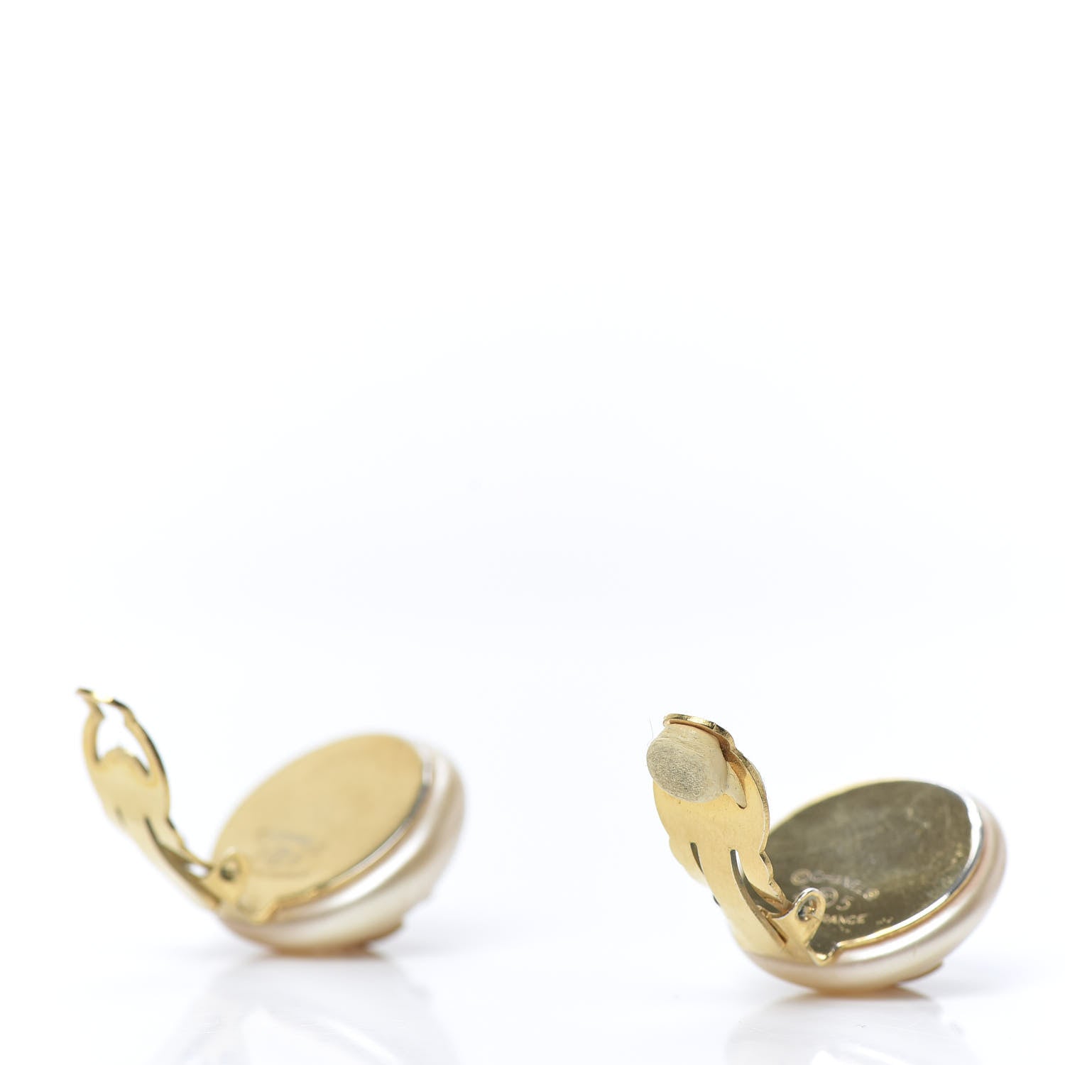 Chanel Pearl CC Clip On Earrings Gold 3 of 7